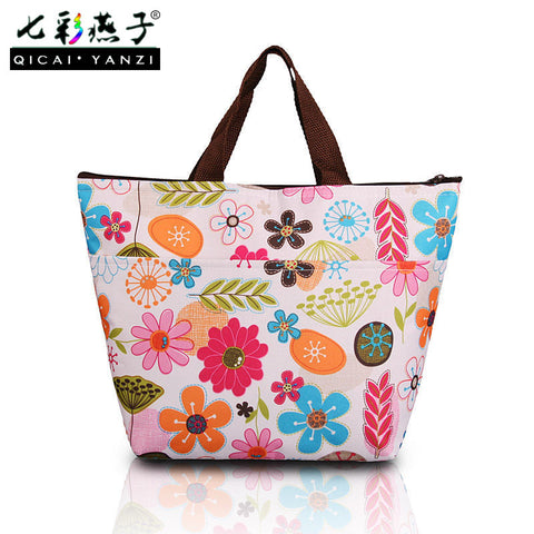 QICAI.YANZI Protable Lunch Bags Insulated Thermal Cooler Box for Women Kids Carry Tote Storage Travel Picnic Bag Lancheira N562