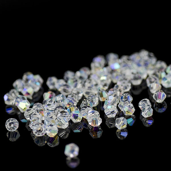 Crystal AB Bicone Beads 5328/5301 100PCS/LOT 4mm Czech Loose Crystal Beads/Faceted Glass Beads for DIY Jewelry Necklace Bracelet