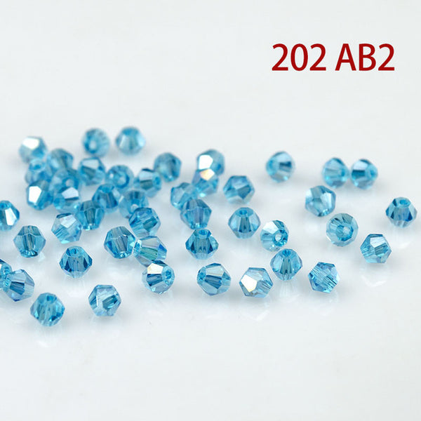 Crystal AB Bicone Beads 5328/5301 100PCS/LOT 4mm Czech Loose Crystal Beads/Faceted Glass Beads for DIY Jewelry Necklace Bracelet