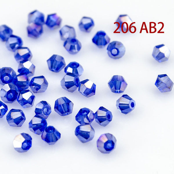 Crystal AB Bicone Beads 5328/5301 100PCS/LOT 4mm Czech Loose Crystal Beads/Faceted Glass Beads for DIY Jewelry Necklace Bracelet