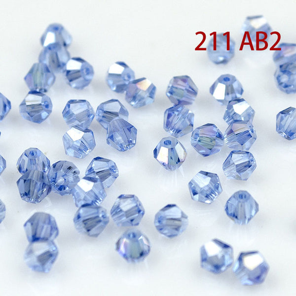 Crystal AB Bicone Beads 5328/5301 100PCS/LOT 4mm Czech Loose Crystal Beads/Faceted Glass Beads for DIY Jewelry Necklace Bracelet