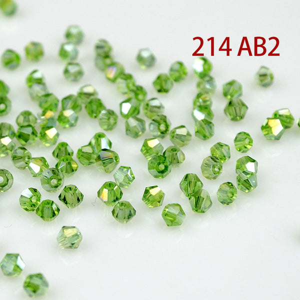 Crystal AB Bicone Beads 5328/5301 100PCS/LOT 4mm Czech Loose Crystal Beads/Faceted Glass Beads for DIY Jewelry Necklace Bracelet