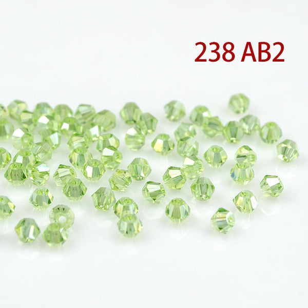 Crystal AB Bicone Beads 5328/5301 100PCS/LOT 4mm Czech Loose Crystal Beads/Faceted Glass Beads for DIY Jewelry Necklace Bracelet