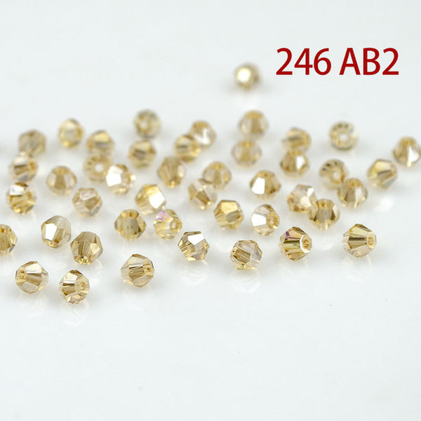 Crystal AB Bicone Beads 5328/5301 100PCS/LOT 4mm Czech Loose Crystal Beads/Faceted Glass Beads for DIY Jewelry Necklace Bracelet