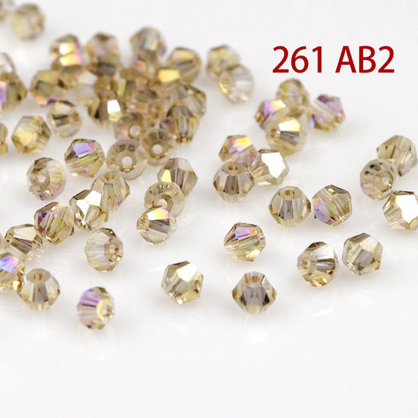 Crystal AB Bicone Beads 5328/5301 100PCS/LOT 4mm Czech Loose Crystal Beads/Faceted Glass Beads for DIY Jewelry Necklace Bracelet