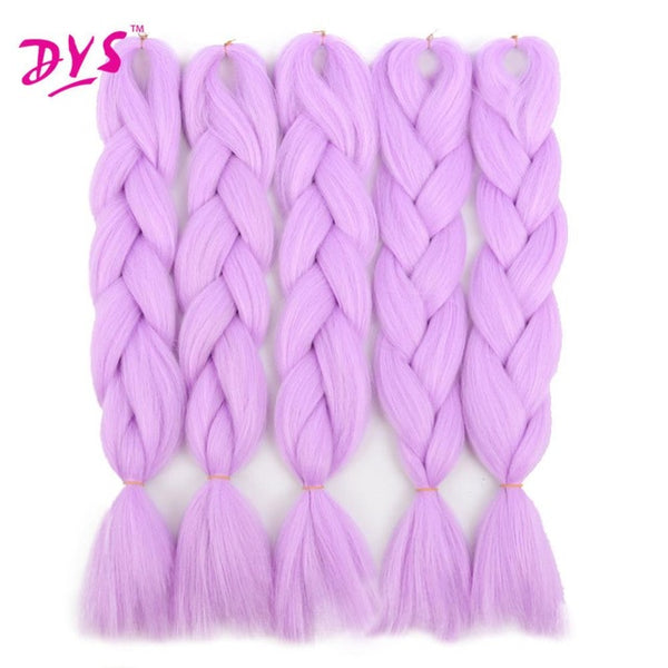 Deyngs 24inch Synthetic Braiding Hair Pure Color HighTemperature Kanekalon Jumbo Braid Hair Extensions Crochet Yaki Texture 100g