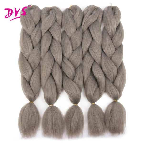 Deyngs 24inch Synthetic Braiding Hair Pure Color HighTemperature Kanekalon Jumbo Braid Hair Extensions Crochet Yaki Texture 100g