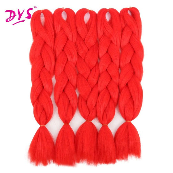 Deyngs 24inch Synthetic Braiding Hair Pure Color HighTemperature Kanekalon Jumbo Braid Hair Extensions Crochet Yaki Texture 100g