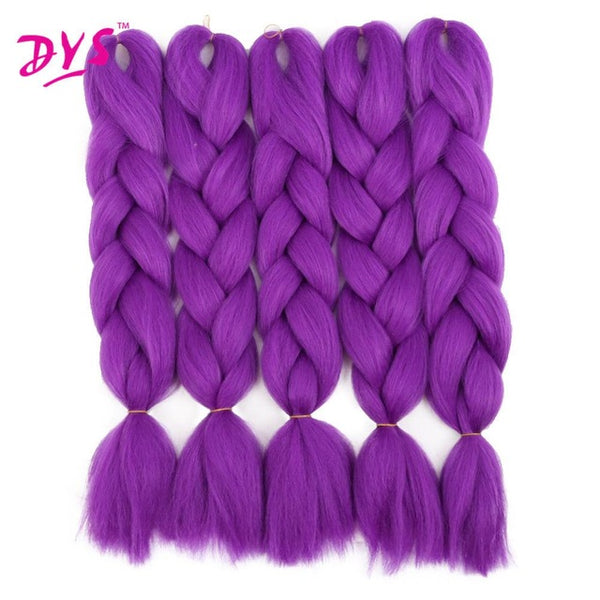 Deyngs 24inch Synthetic Braiding Hair Pure Color HighTemperature Kanekalon Jumbo Braid Hair Extensions Crochet Yaki Texture 100g