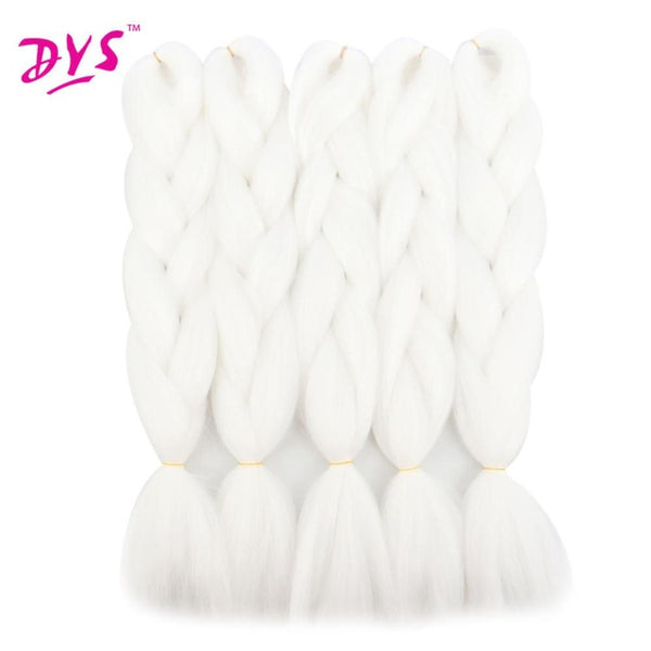 Deyngs 24inch Synthetic Braiding Hair Pure Color HighTemperature Kanekalon Jumbo Braid Hair Extensions Crochet Yaki Texture 100g