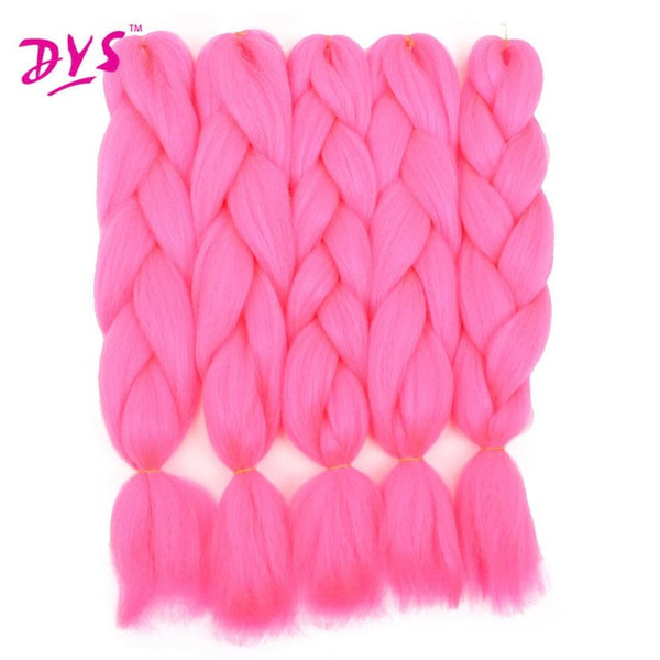 Deyngs 24inch Synthetic Braiding Hair Pure Color HighTemperature Kanekalon Jumbo Braid Hair Extensions Crochet Yaki Texture 100g