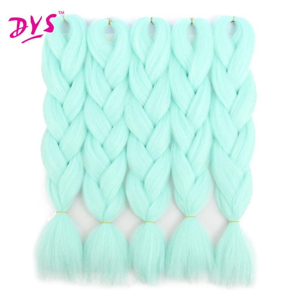 Deyngs 24inch Synthetic Braiding Hair Pure Color HighTemperature Kanekalon Jumbo Braid Hair Extensions Crochet Yaki Texture 100g