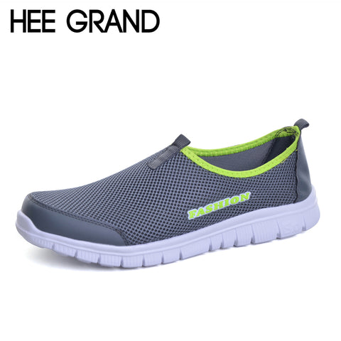 HEE GRAND  Men Shoes 2017 Summer Style Male Casual Slip On Network Breathable Mesh Shoes Men Loafers Size Plus 39-46 XMR199