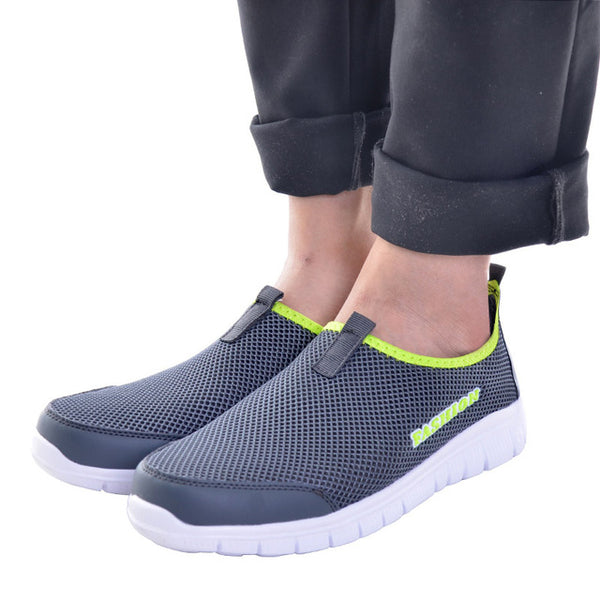 HEE GRAND  Men Shoes 2017 Summer Style Male Casual Slip On Network Breathable Mesh Shoes Men Loafers Size Plus 39-46 XMR199