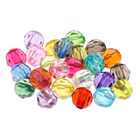 Doreen Box 500PCs Mixed Acrylic Faceted Round Spacer Beads For DIY Jewelry Making 6mm(2/8") Dia.(B21782) for 11.11