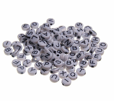 Hot 6mm 100pcs Alphabet "A-Z" Cubic Letter Beads Acrylic Spacer Beads Bead Loom Band Bracelet Jewelry Findings Making DIY