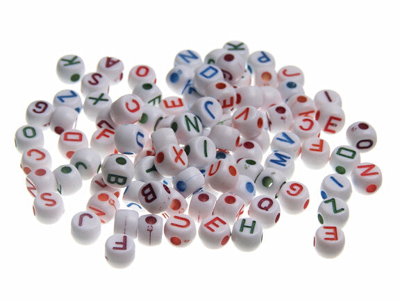 Hot 6mm 100pcs Alphabet "A-Z" Cubic Letter Beads Acrylic Spacer Beads Bead Loom Band Bracelet Jewelry Findings Making DIY