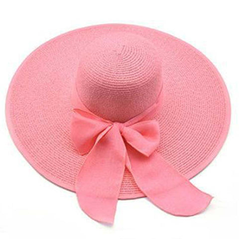 2017 Korean Fashion Vintage Hat Lady Summer Wide Along Bow Visor Sun Beach Straw Hat Mujer Cap Candy Colored Sun Hats for Women