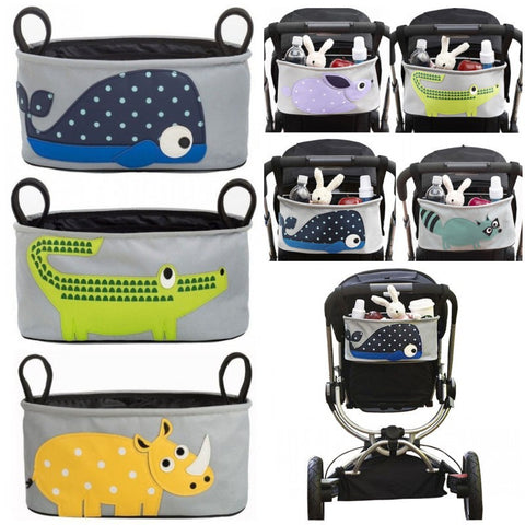 Animal printed Cartoon baby cart packing organizer short travel Baby carriage waterproof canvas bag hanging bags