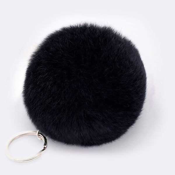 Lovely Artificial Fluffy Rabbit Ear Fur Ball Key Chain Rings Pendant Cute Pompom Rabbit Fur Keychain Women Car Bag Key Ring