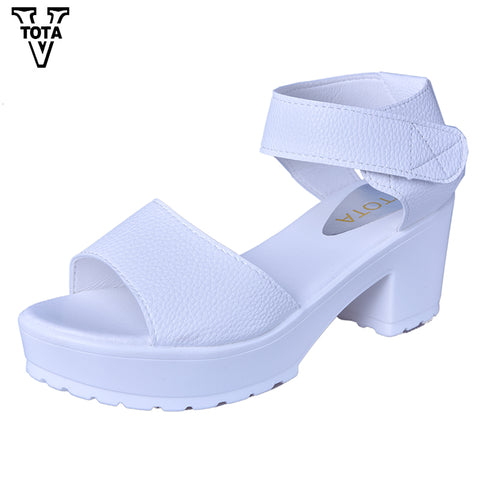 VTOTA Fashion Women Sandals Summer Shoes Wedges Open Toe Thick Heel Mujer Soft PU Women Platform Sandals High-Heeled Shoes Woman