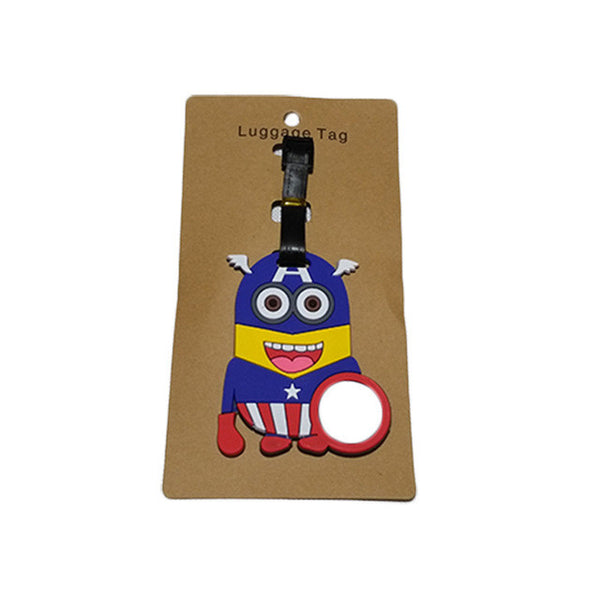 Travel Accessories Luggage Tag Suitcase Cartoon Style Cute Minions Silicone Tags Portable Travel Label Bag Tag Obag Accessories
