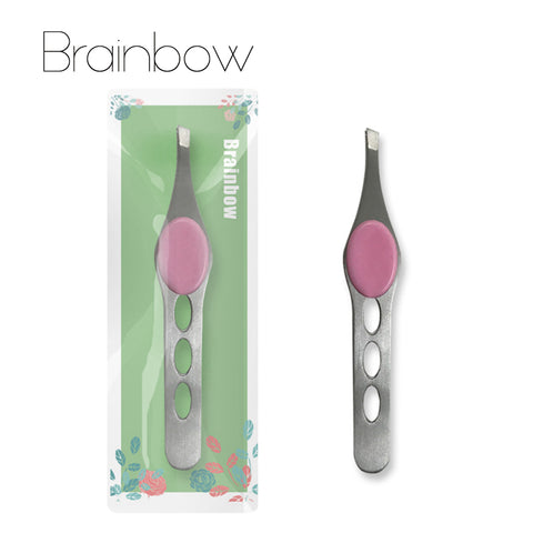 Brainbow 1pc Eyebrow Tweezer Stainless Steel Eyelash Extension Tweezers Eye Hair Removal Lady Face Makeup Tools Beauty Essential