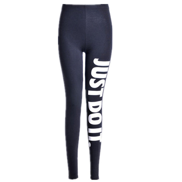 YGFENG Women's Harajuku Workout Leggings Fashion Fitness Letter Printed Elastic Slim Black Leggings Female Sexy Leggings Pants