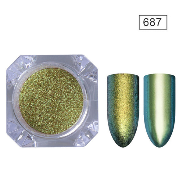 BORN PRETTY Mirror Nail Glitter Pigment Powder Gold Blue Purple Dust Manicure Nail Art Glitter Chrome Powder Decorations