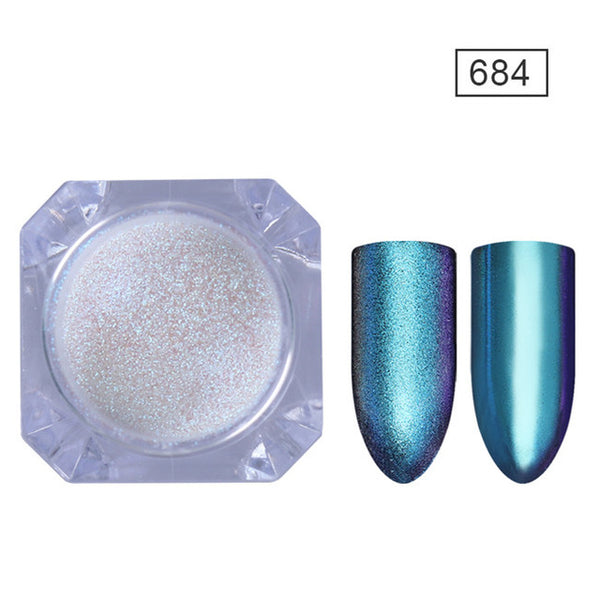 BORN PRETTY Mirror Nail Glitter Pigment Powder Gold Blue Purple Dust Manicure Nail Art Glitter Chrome Powder Decorations