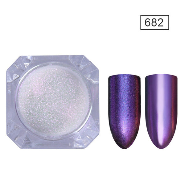 BORN PRETTY Mirror Nail Glitter Pigment Powder Gold Blue Purple Dust Manicure Nail Art Glitter Chrome Powder Decorations