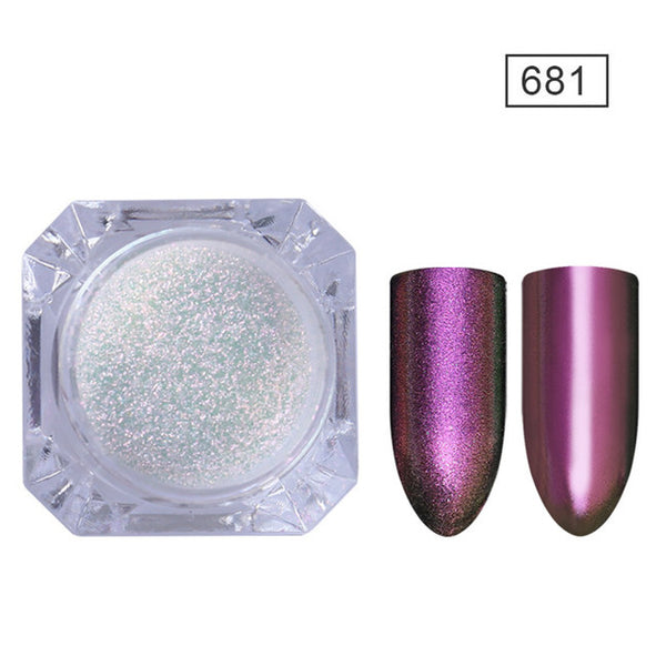 BORN PRETTY Mirror Nail Glitter Pigment Powder Gold Blue Purple Dust Manicure Nail Art Glitter Chrome Powder Decorations