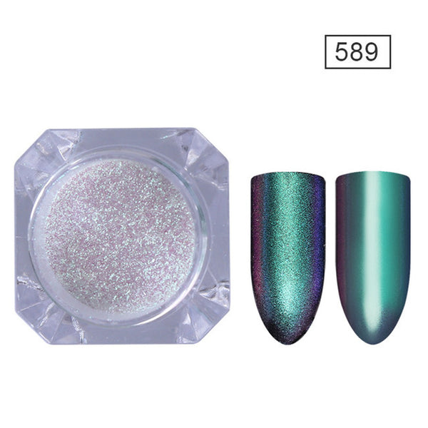 BORN PRETTY Mirror Nail Glitter Pigment Powder Gold Blue Purple Dust Manicure Nail Art Glitter Chrome Powder Decorations