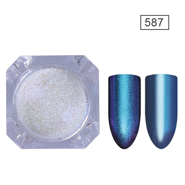 BORN PRETTY Mirror Nail Glitter Pigment Powder Gold Blue Purple Dust Manicure Nail Art Glitter Chrome Powder Decorations