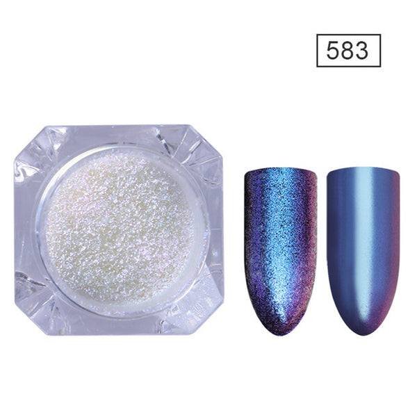 BORN PRETTY Mirror Nail Glitter Pigment Powder Gold Blue Purple Dust Manicure Nail Art Glitter Chrome Powder Decorations