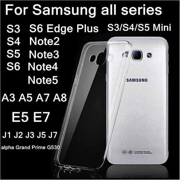 Transparent Case Slim Soft TPU Case For Samsung Galaxy Note 2 3 4 5 J5 7 A3 5 7 8 S3 4 5 Mini S6 S7 Edge Plus S8 S8 Plus Case