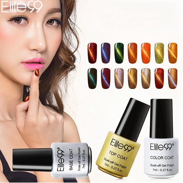 Elite99 1pcs 7ml 3D Cat Eye Magnetic Nail Gel Polish Semi Pernament Polish UV/LED Soak Off Cat's Eye Gel Varnish