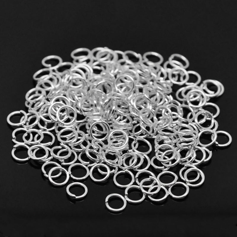 Doreen Box Steel Silver color Open Jump Rings For DIY Jewelry Making 5mm(1/4"), 1000 pcs (B16976)