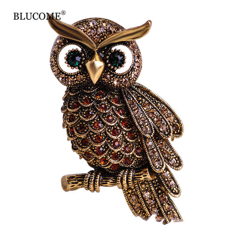 Large Bird Owls Vintage Brooches Antiques Bouquet Owl Hijab Pin Up Designer Wedded Broach Scarf Clips Jewelry Fleur de Lis
