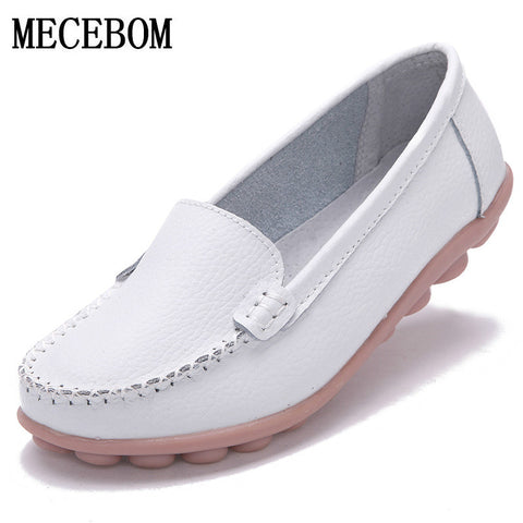 2017 Shoes Woman Leather Women Shoes Flats Colors footwear Loafers Slip On Women's Flat Shoes Moccasins Plus Size 1189w