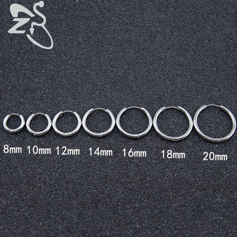 1 Pair Hoop Earrings Simple Summer Style Circle Hoop Earrings Women Man Round Popular Earring Jewelry 8mm-20mm Bijoux Jewelry A