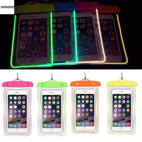 Hot Sale Luminous Glow Waterproof Pouch Bag Pack Dry Case Cover For Your Phone