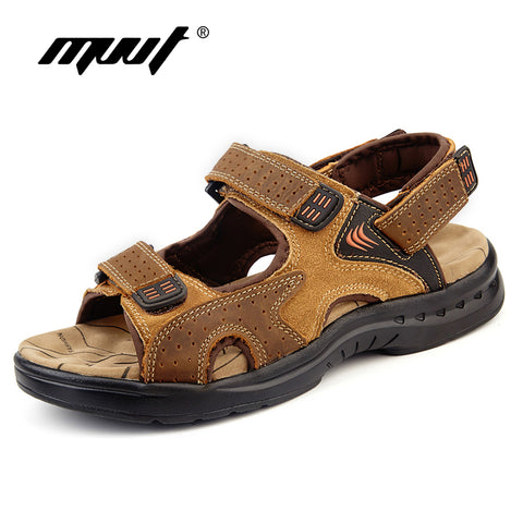men sandals slippers genuine leather cowhide male summer shoes outdoor casual suede leather sandals