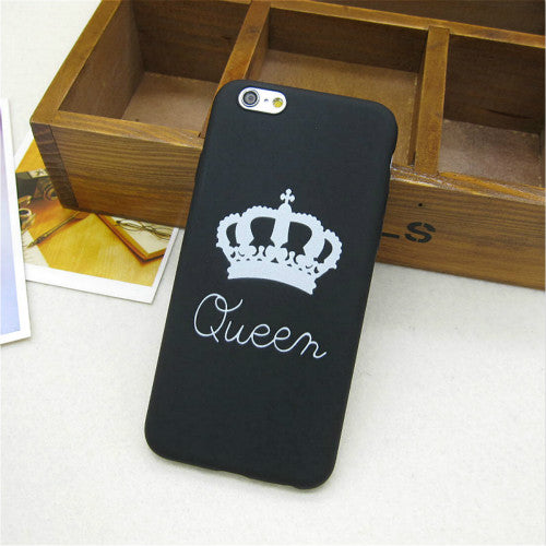 Fashion Brand King Queen Soft TPU Ultra Thin Back Covers for IPhone 6 6s Phone Cases Silicone Luxury Crown Slim Shell Coque