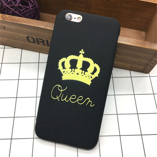 Fashion Brand King Queen Soft TPU Ultra Thin Back Covers for IPhone 6 6s Phone Cases Silicone Luxury Crown Slim Shell Coque