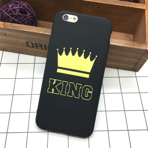 Fashion Brand King Queen Soft TPU Ultra Thin Back Covers for IPhone 6 6s Phone Cases Silicone Luxury Crown Slim Shell Coque