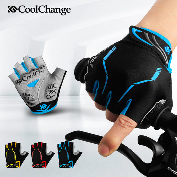 CoolChange Cycling Gloves Half Finger Mens Women's Summer Sports Shockproof Bike Gloves GEL MTB Bicycle Gloves Guantes Ciclismo