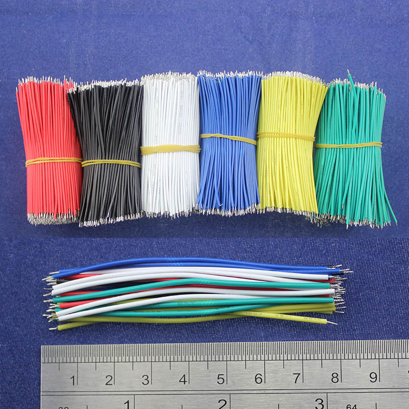 Free Shipping 50pcs pcb solder cable 26AWG 7.8cm Fly jumper wire cable Tin Conductor wires color choose
