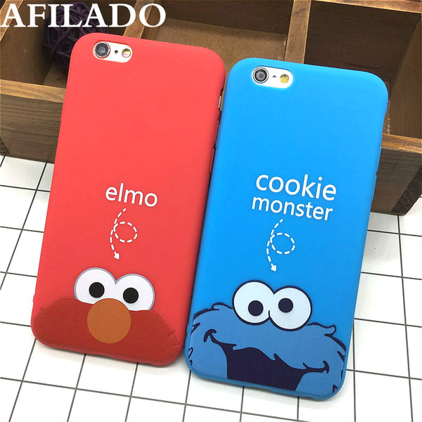 Fashion Cute Cartoon Cookie Elmo Soft TPU Slim Back Covers for IPhone 6 6s Funny Silicone Ultra Thin Phone Case Shell Coque