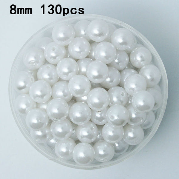 Wholesale Pick Size 4.6.8.10.12.14.16.18.20mm ABS Color White Imitation Pearls Beads Round Loose Beads Fit DIY Bracelet Making